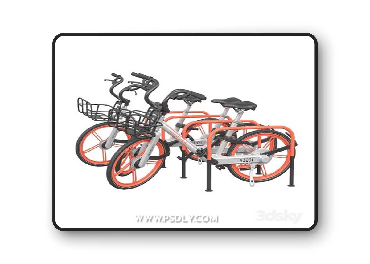 Bicycles in the parking area | Vray+Corona