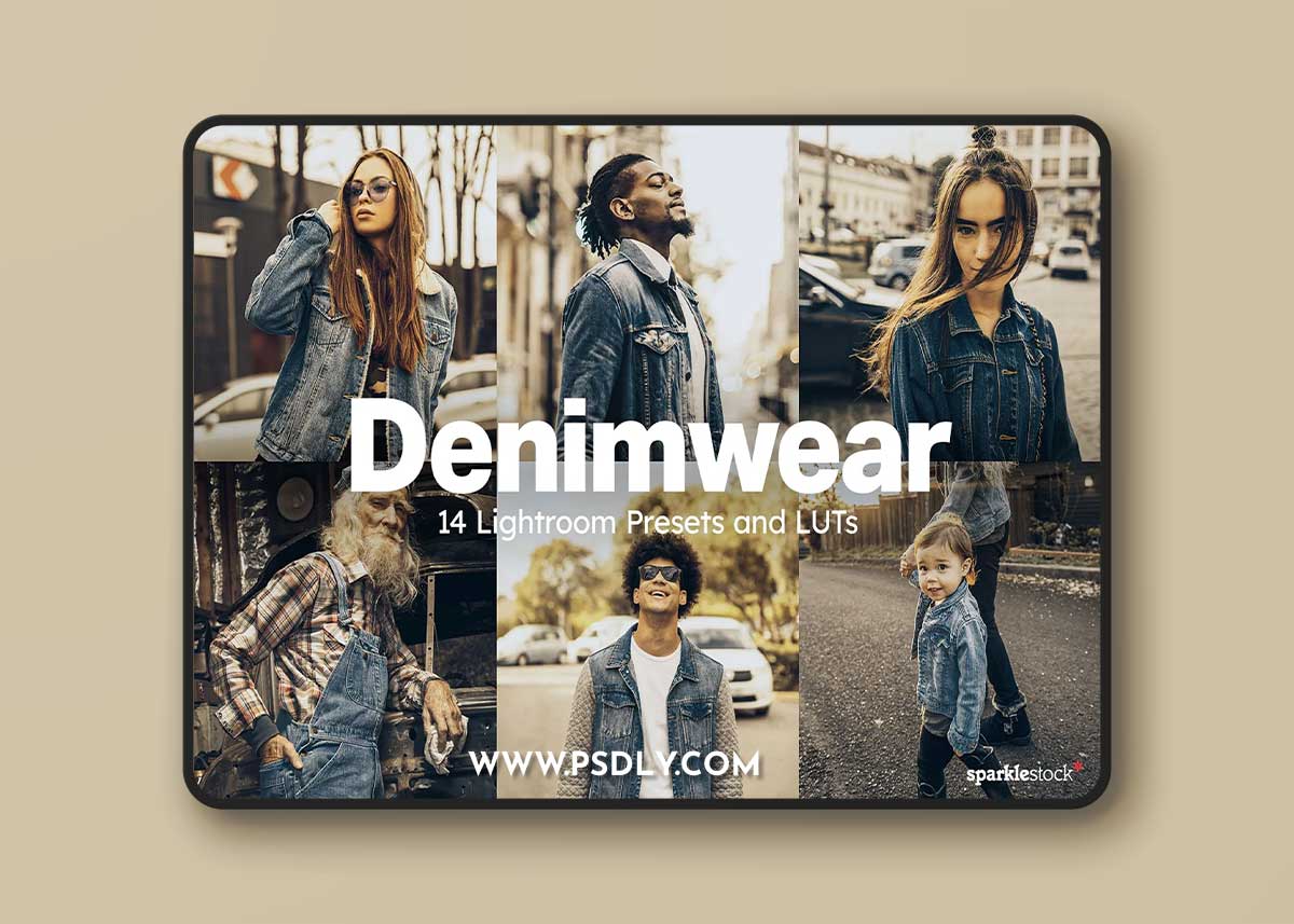CreativeMarket - 14 Denimwear Lightroom Presets and LUTs 12736996