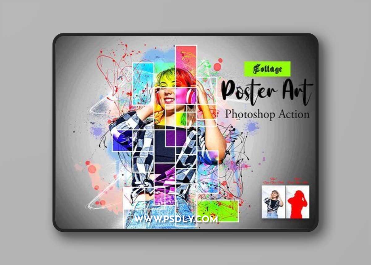 Creativemarket - Collage Poster Art Photoshop Action 12768020