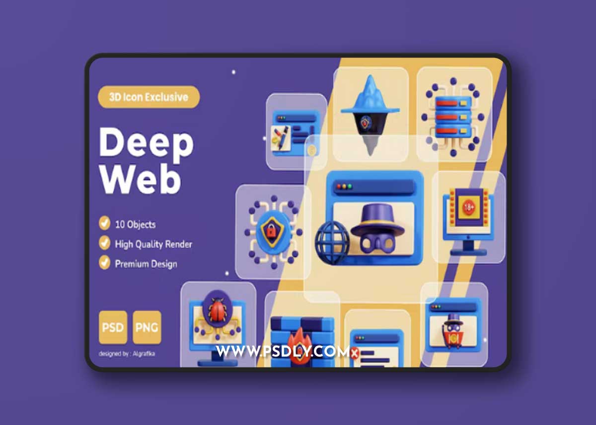 Deep Web 3D Icon