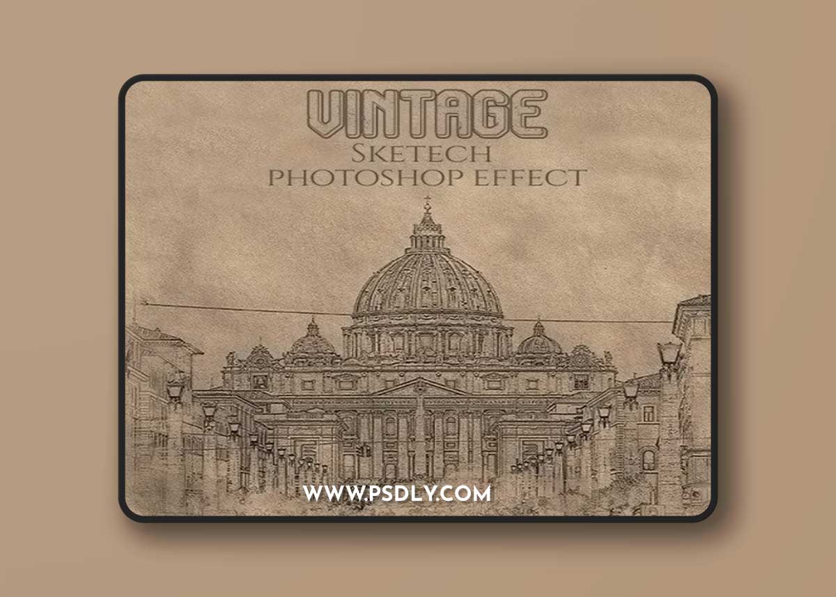 GraphicRiver - Old Vintage Pencil Sketch Photoshop Mockup 40473254