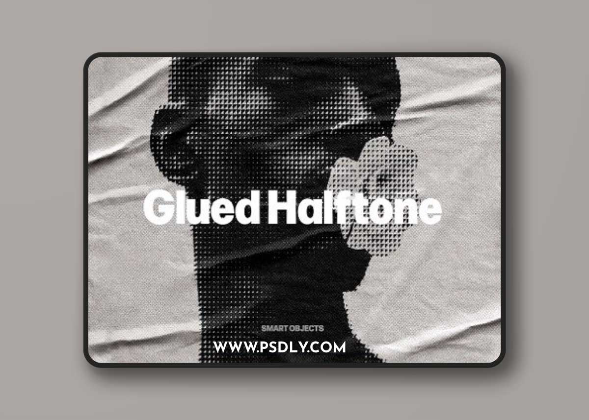 Halftone Texture Glued Effect