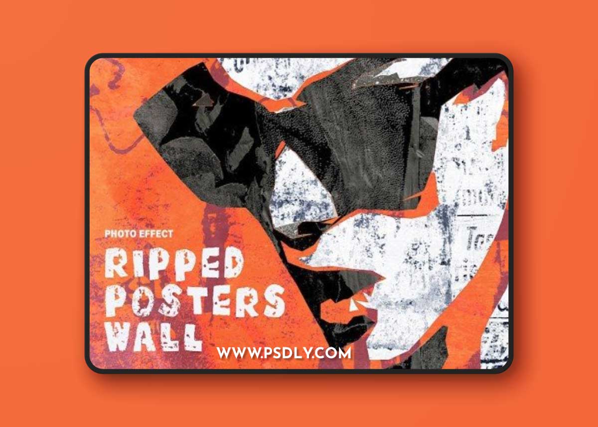 Ripped Posters Wall Photo Effect