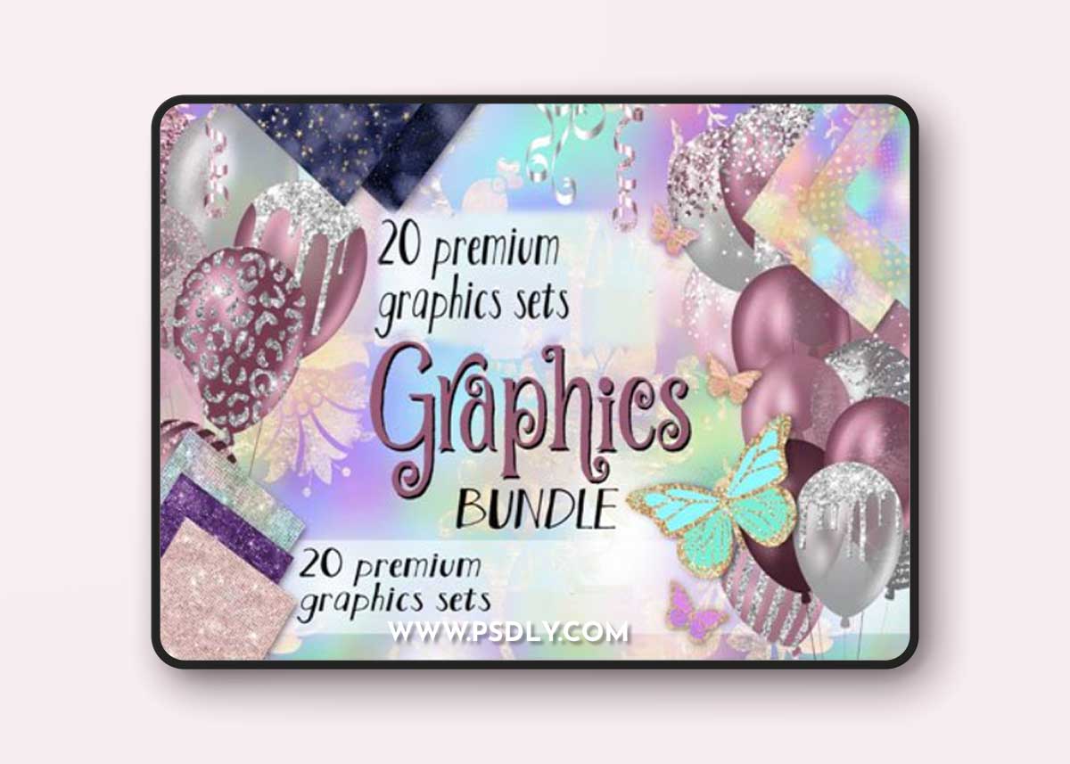 The Digital Paper & Clipart Bundle - 20 Premium Graphics