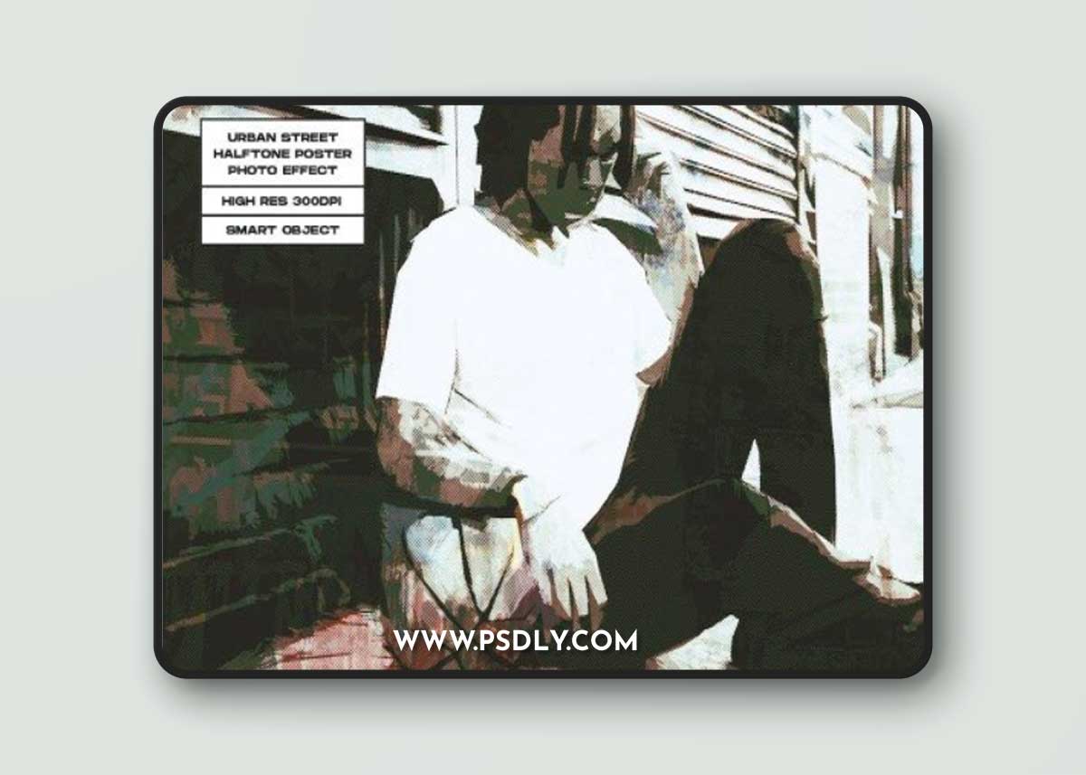 Urban Street Halftone Poster Photo Effect