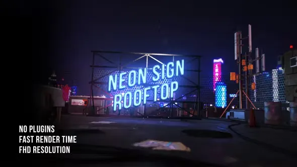 Videohive Neon Rooftop Logo Reveal 43713623
