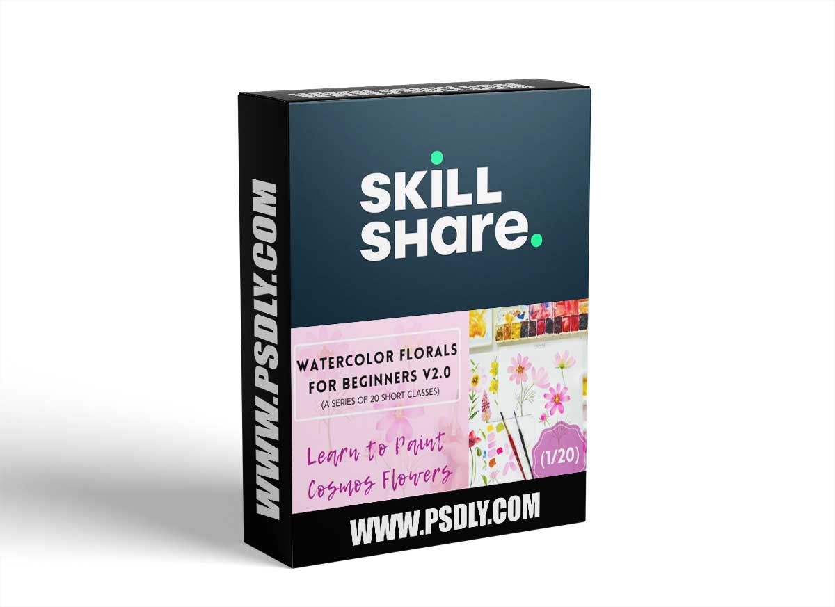 Watercolor Florals For Beginners v2. 0 (A Series of 20 Classes): Learn to Paint Cosmos Flowers(1/20)