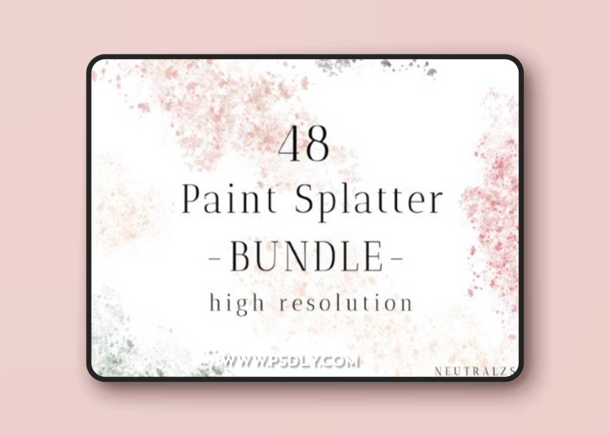 Watercolor Splatter Overlays PNG
