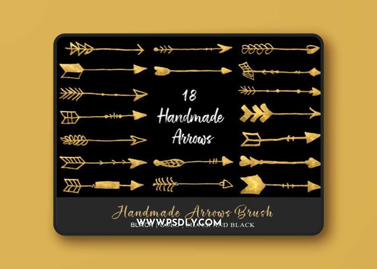18 Handmade Arrows Brushes for Photoshop + PNG Overlays