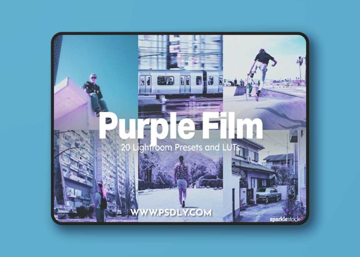 20 Purple Film Lightroom Presets and LUTs F6KNA3R