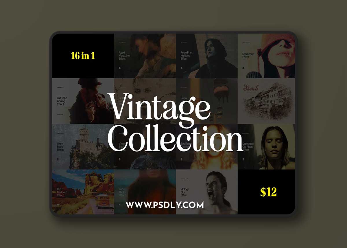 Creativemarket - 16 in 1 Vintage Photo Effects Bundle 12727396