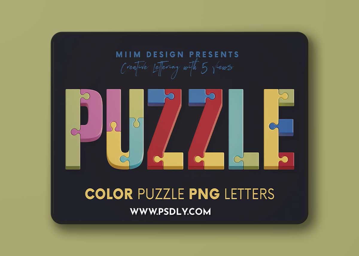 Creativemarket - Color Puzzle - 3D Lettering 12701022