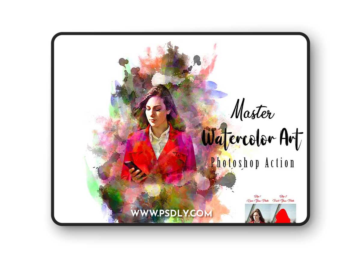 Creativemarket - Master Watercolor Art PS Action 13415397