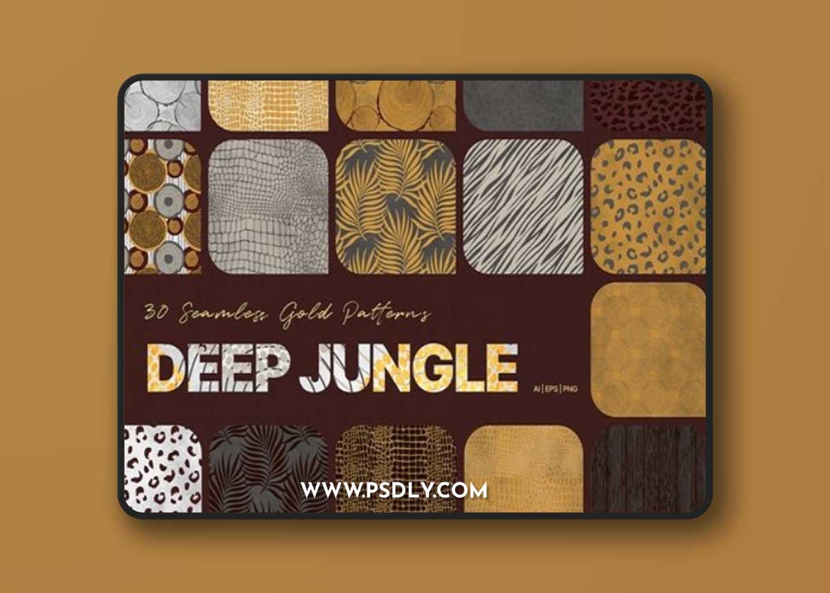 Deep Jungle Gold Patterns 5VTF5FG