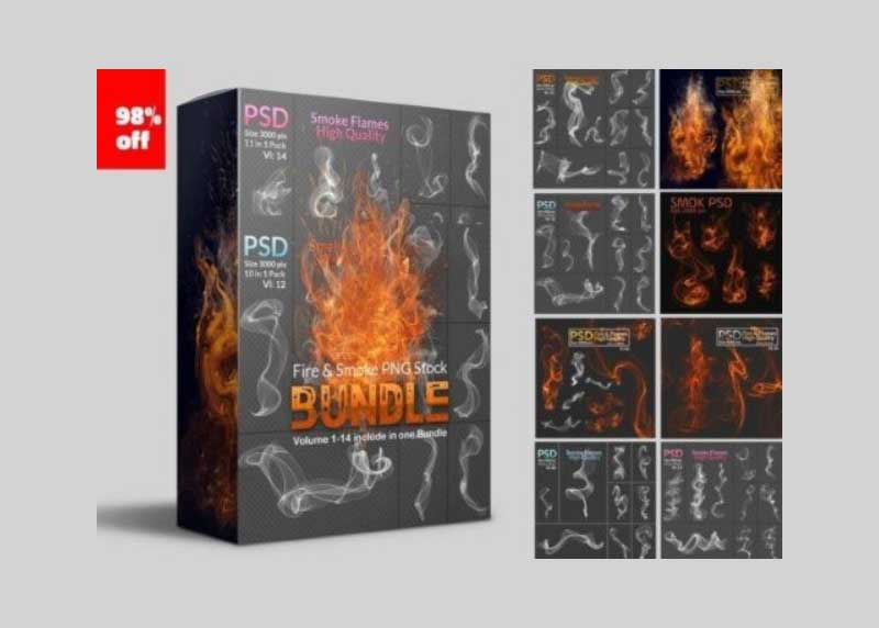 Fire & Smoke PNG Stock Bundle