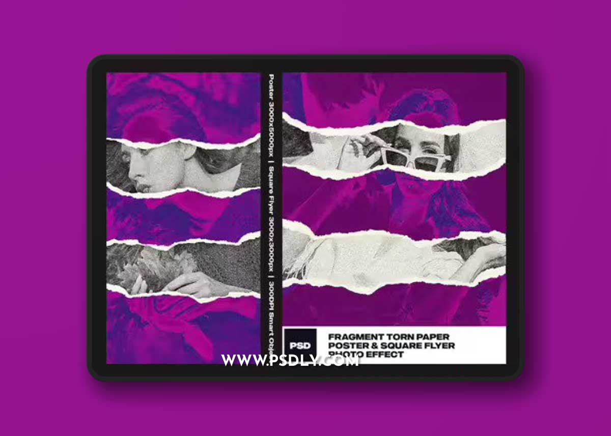 Fragment Torn Paper Photo Effect