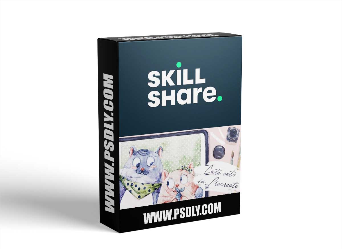 How to Paint Cute Watercolor Cats in Procreate - Digital Illustration + free brushes