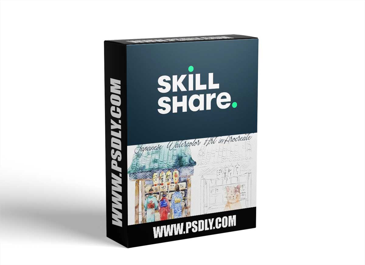 Japanese Watercolor Art in Procreate - Cute Digital Illustration on IPad + Free Brushes