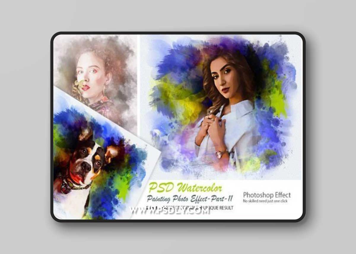 PSD Watercolor Painting Photo Effect
