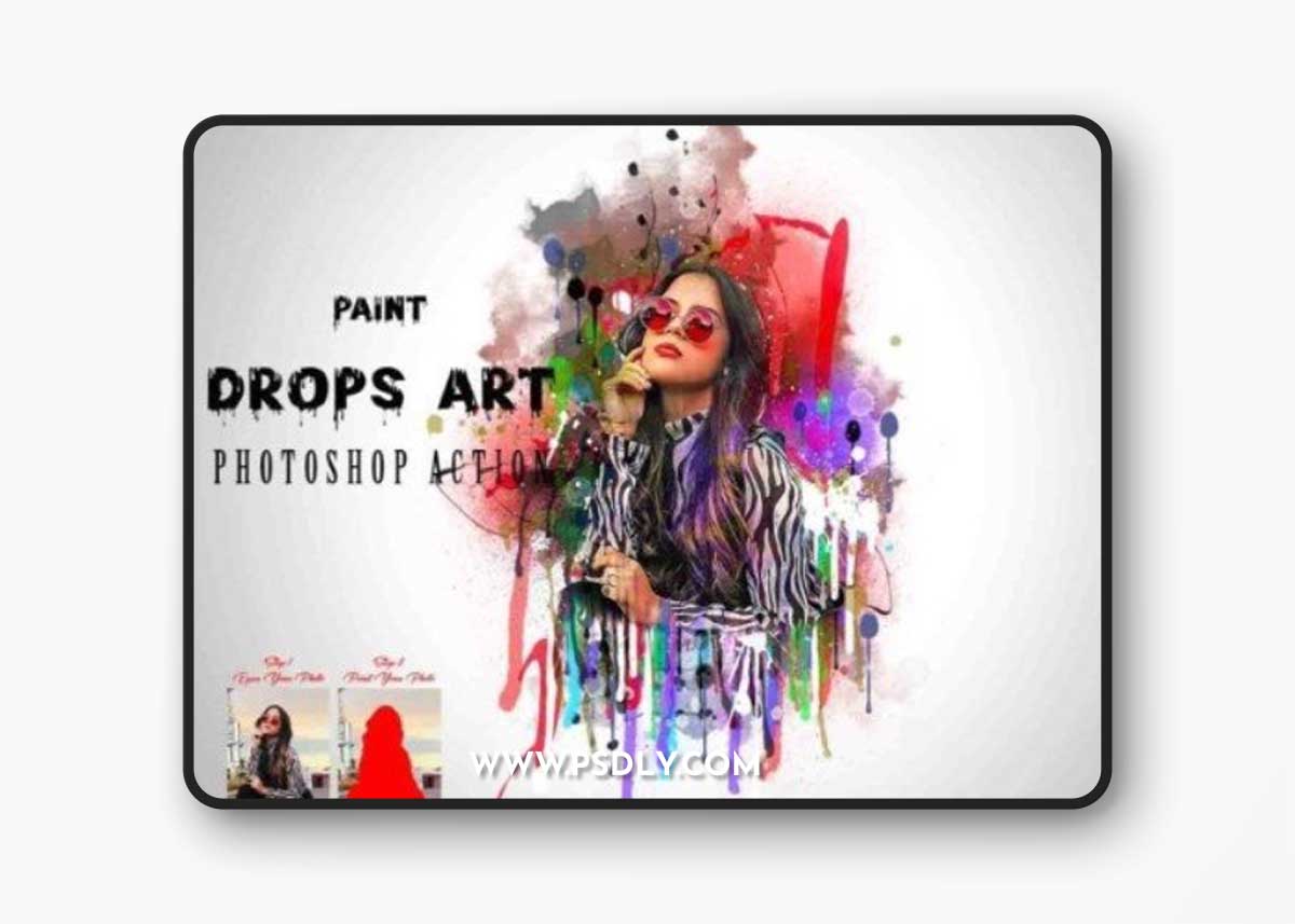 Paint Drops Art Photoshop Action