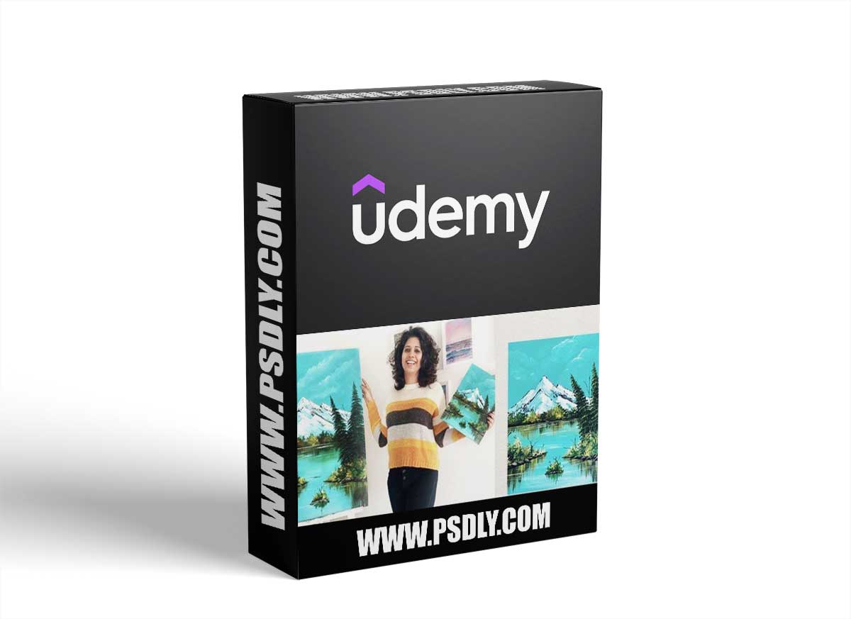 Snow Covered Mountain Landscape - Knife Acrylic Painting