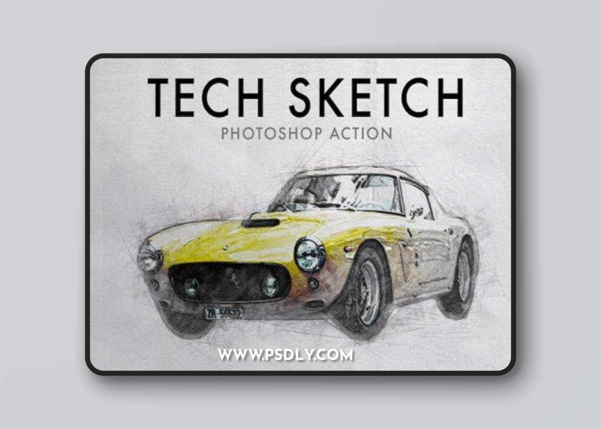 Tech Sketch Photoshop Action