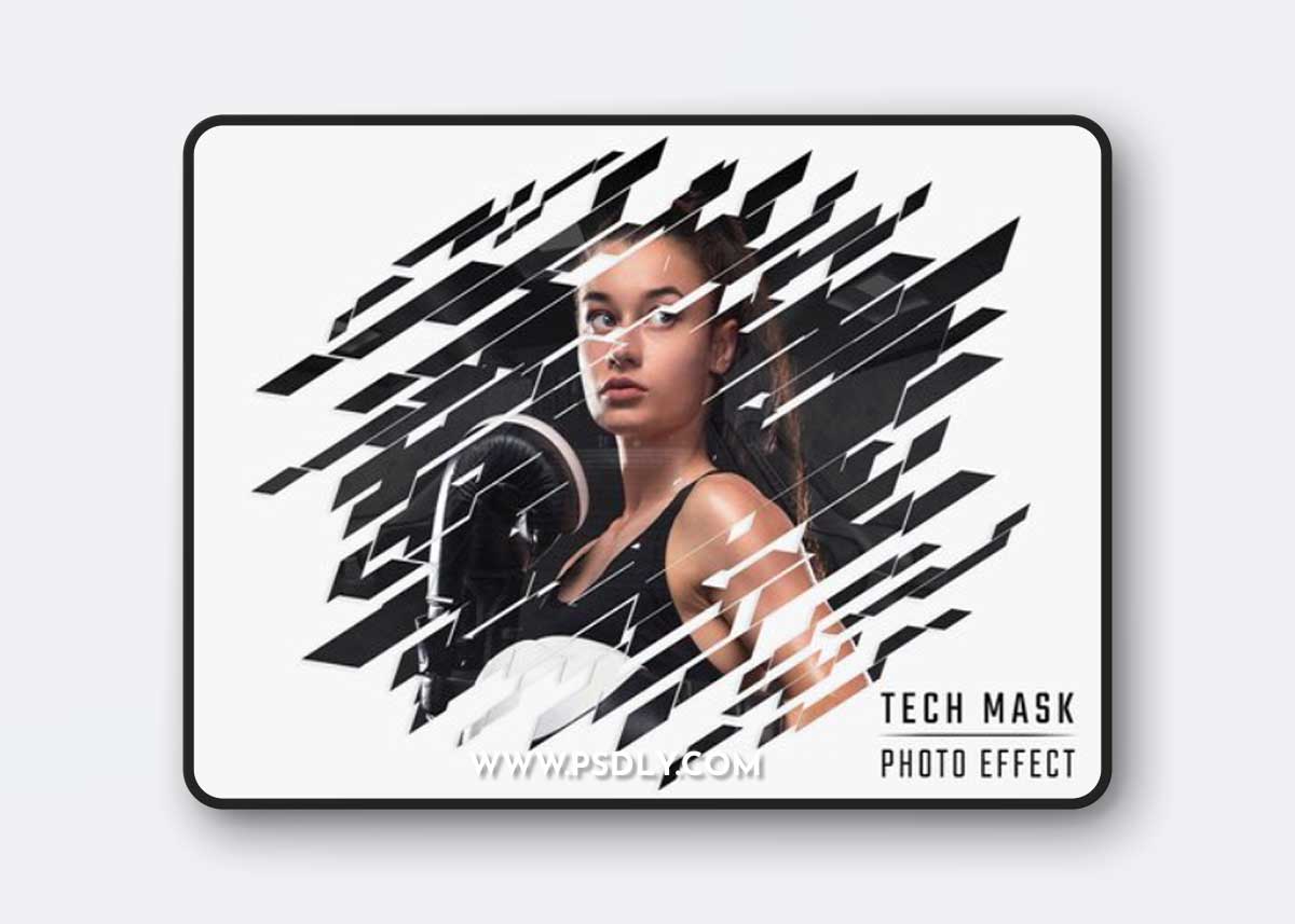 Tech Stroke Masking Portrait Photo Effect Mockup 530168776