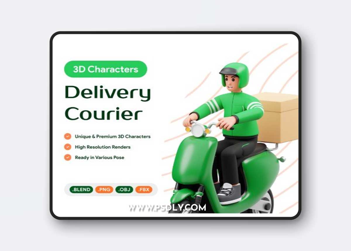 UI8 - Delivery Courier 3D Character Illustration