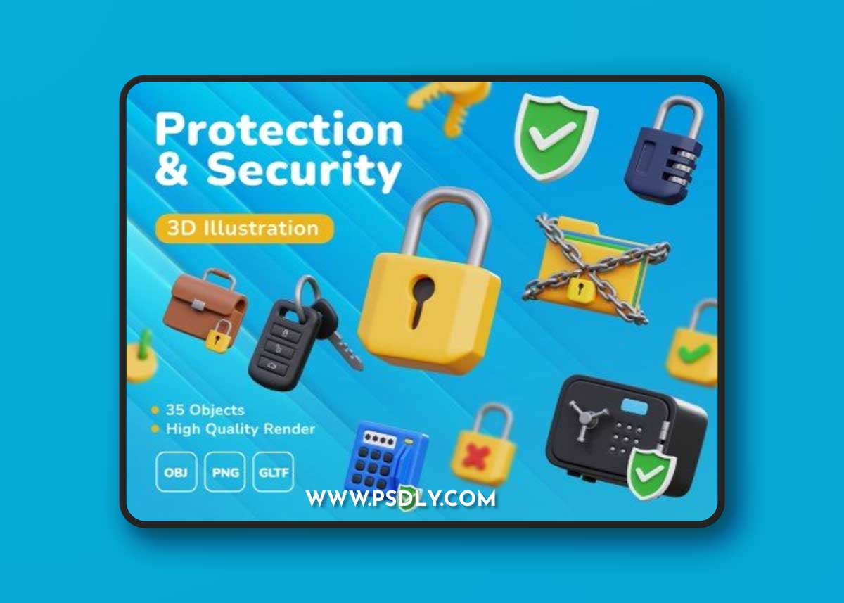 UI8 - Protection & Security 3D Icon Set