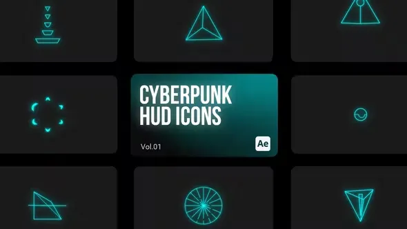 Cyberpunk HUD Icons 01 for After