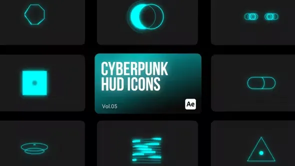 Videohive Cyberpunk HUD Icons 05 for After Effects 44112919