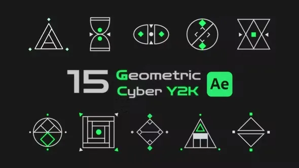 Videohive Geometric Shapes Cyber Y2K 44334646