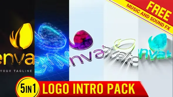 Logo Intro Mega pack logo Reveal minimal logo opener Ident with free music and fx