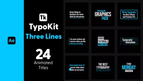 Videohive Typo Kit Three Lines Titles for After Effects 44500690