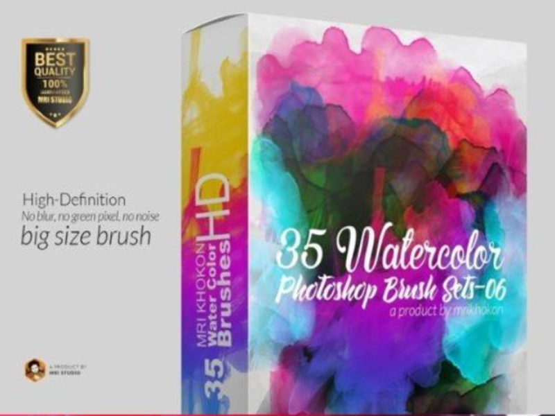 35 Hi-Res Water Color PS Brush Set 6