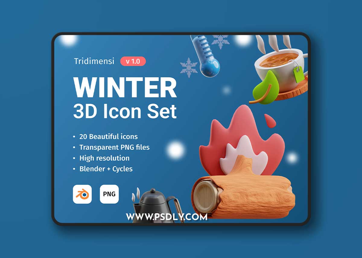 3D Winter Transparent PNG