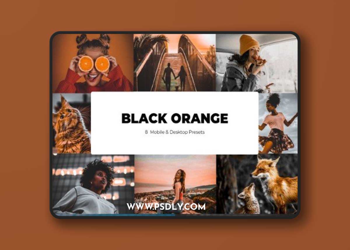 Creativemarket - BLACK ORANGE Lightroom Presets