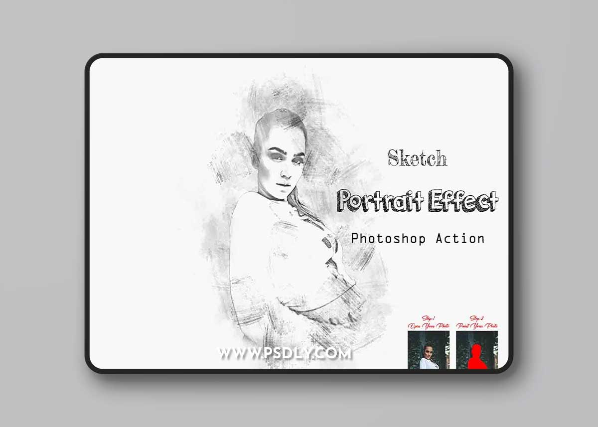 Creativemarket - Sketch Portrait Effect Photoshop Action 14477244