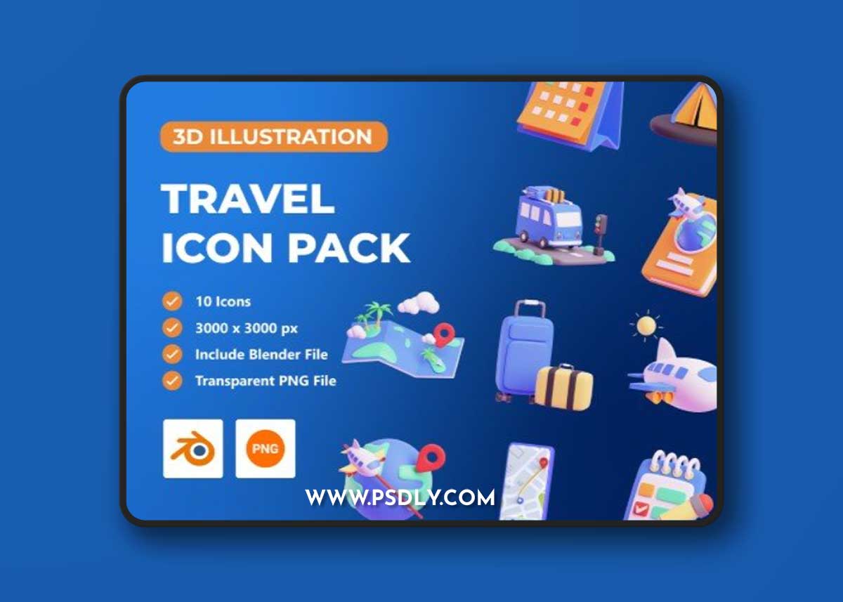 UI8 - Travel 3D Icon Pack