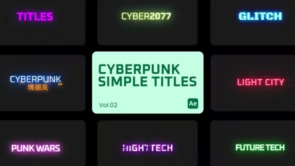 Videohive Cyberpunk Simple Titles 02 for After Effects 45211171