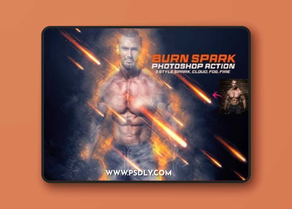 Burn Spark Effect Photoshop Action
