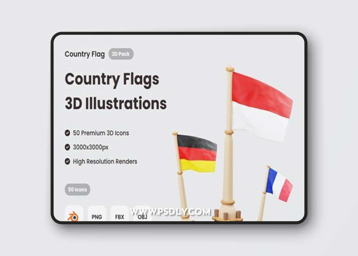 Country Flag 3D Icon VKRZJ8E