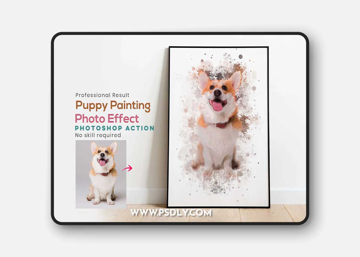 Creativemarket - Puppy Painting Photoshop Action 10996333