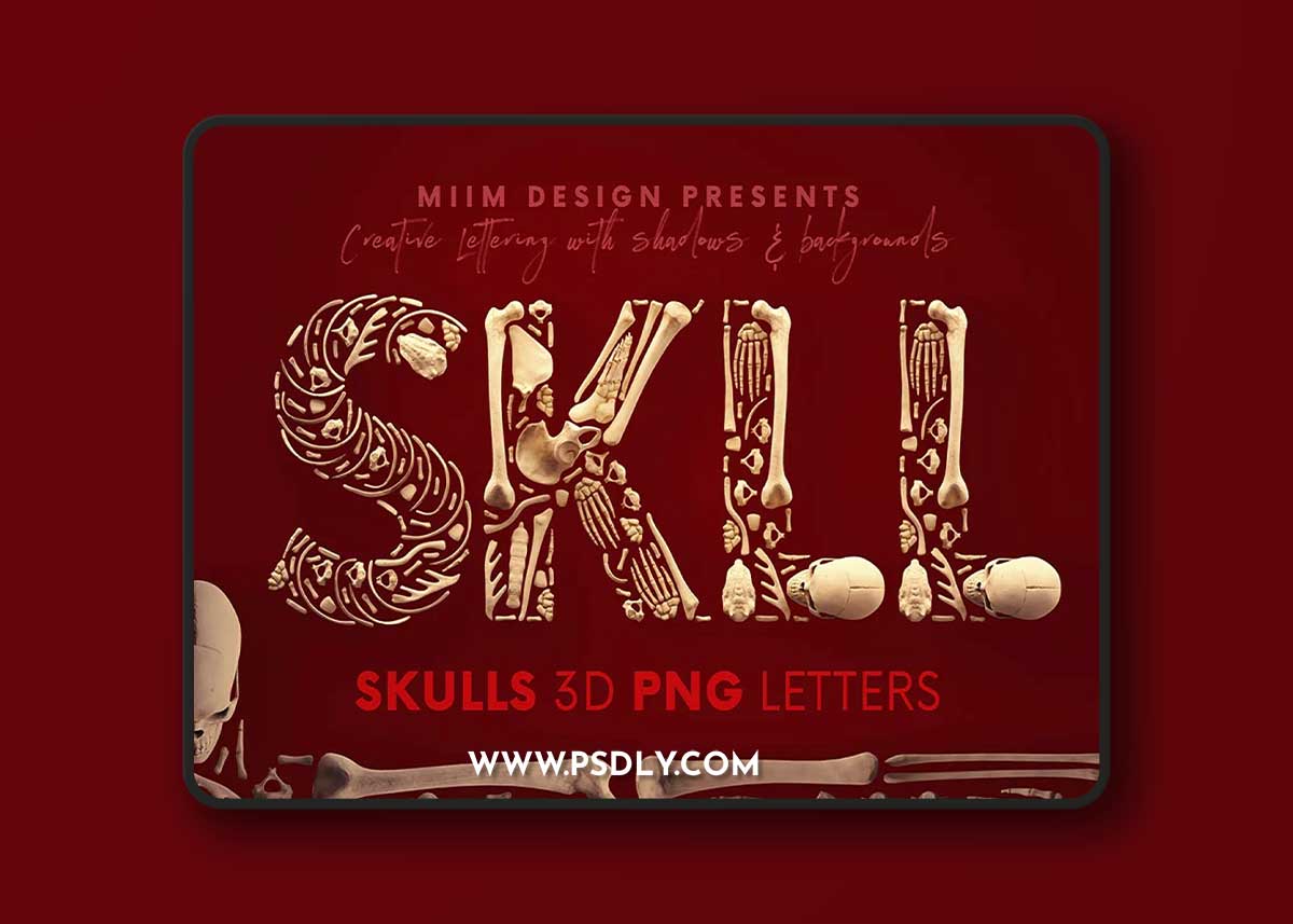 Creativemarket - Skulls & Bones - 3D Lettering 5770250