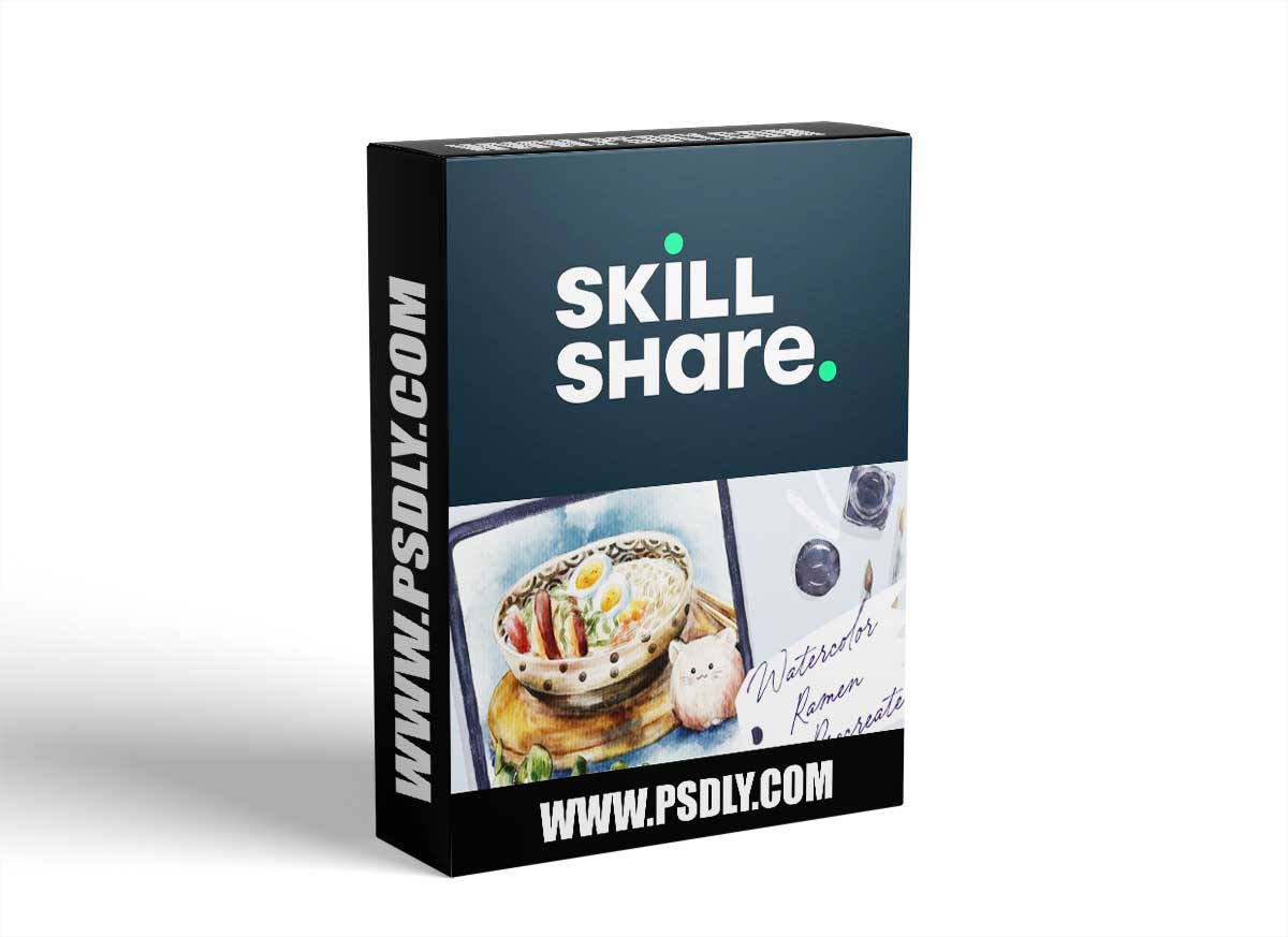 How to Paint Japanese Ramen - Watercolor Food Illustration with Cute Character in Procreate