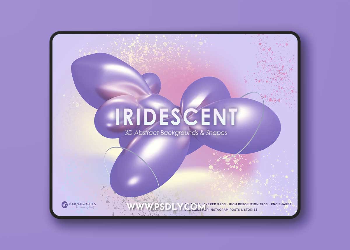 Iridescent 3D Abstract Backgrounds