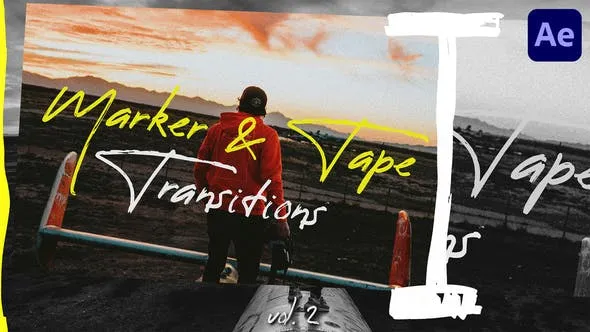 Videohive Marker & Tape Transitions Vol. 2 45863408
