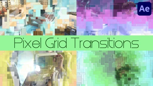 Videohive Pixel Grid Transitions for After Effects 45704848