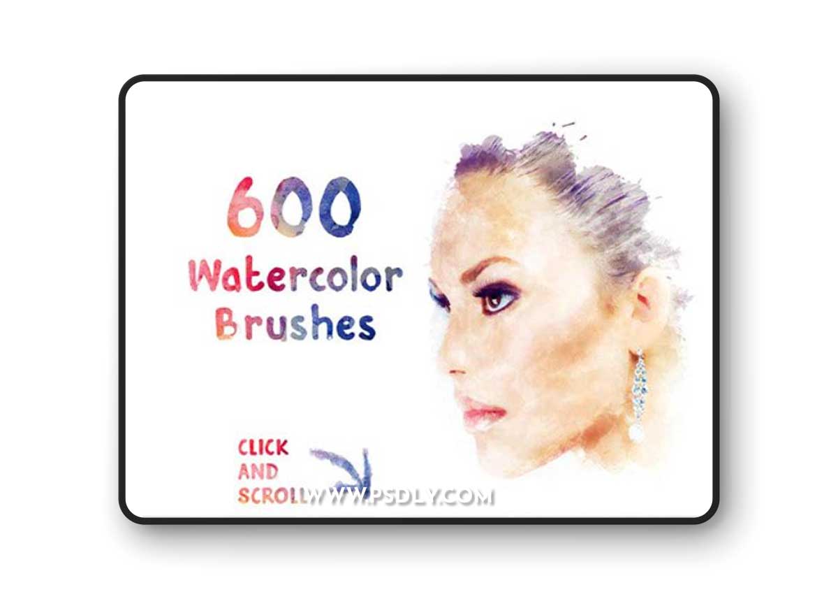 Watercolor Brushes Shapes Bundle for Photoshop