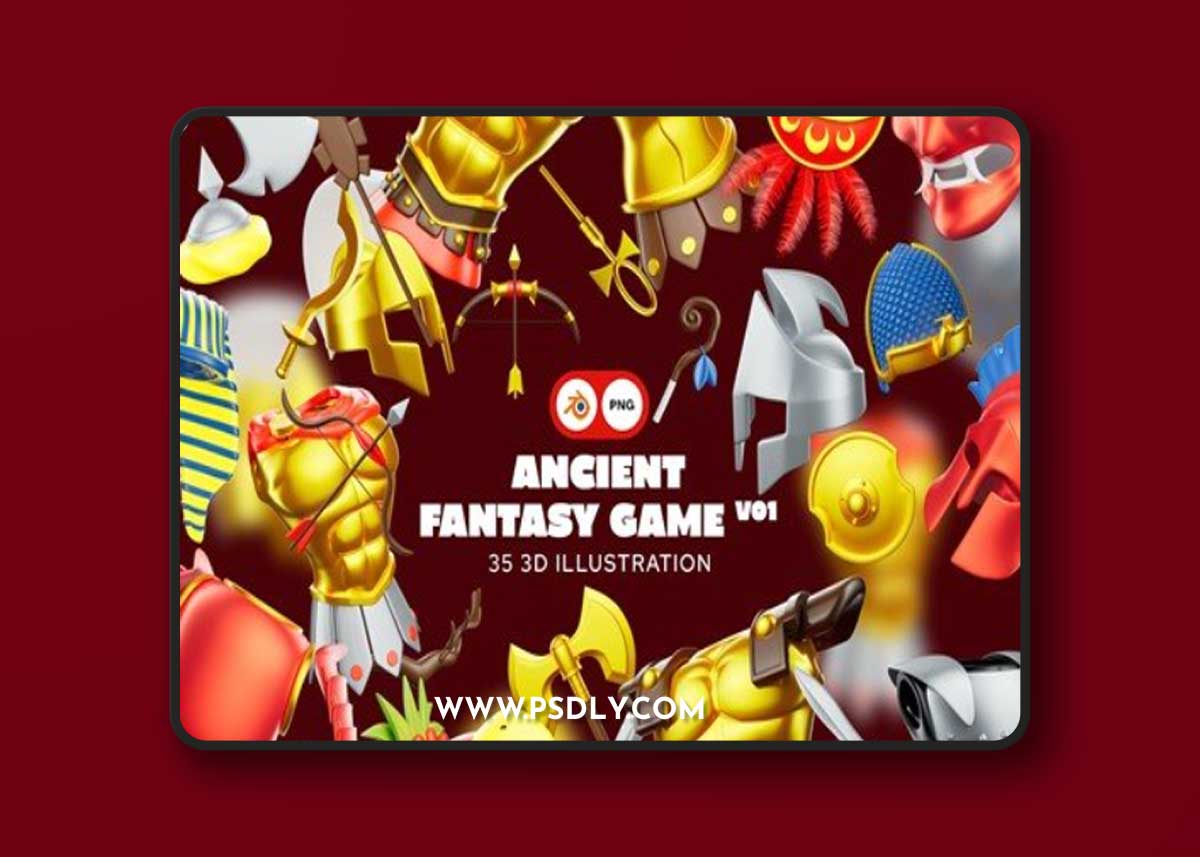 Ancient Fantasy Game 3D Illustration Pack v01 D8FUYSD